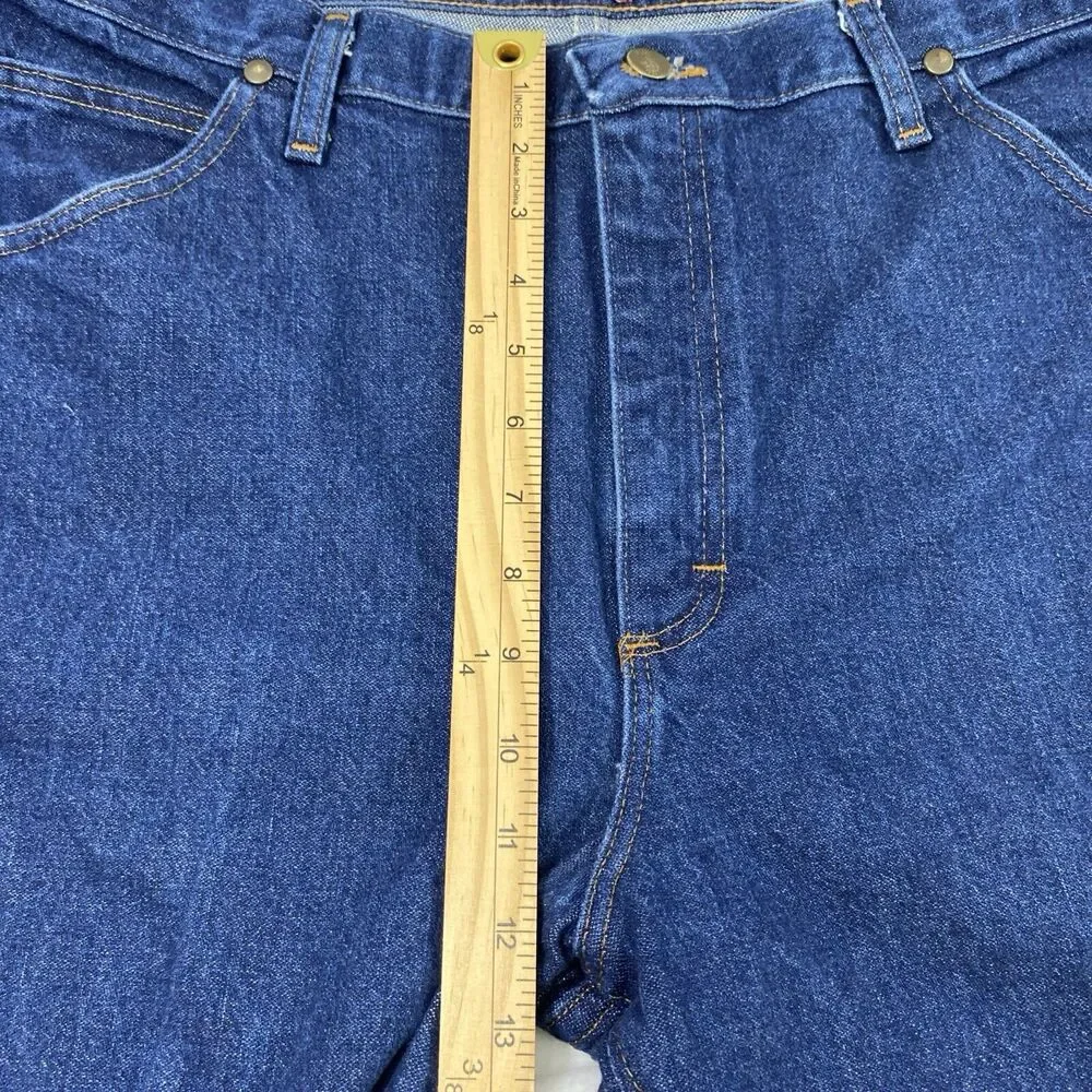 Wrangler Jeans Mens 38 x 31.5 Slim Fit Dark Wash Denim 36MWZ Cowboy Casual - Picture 9 of 11